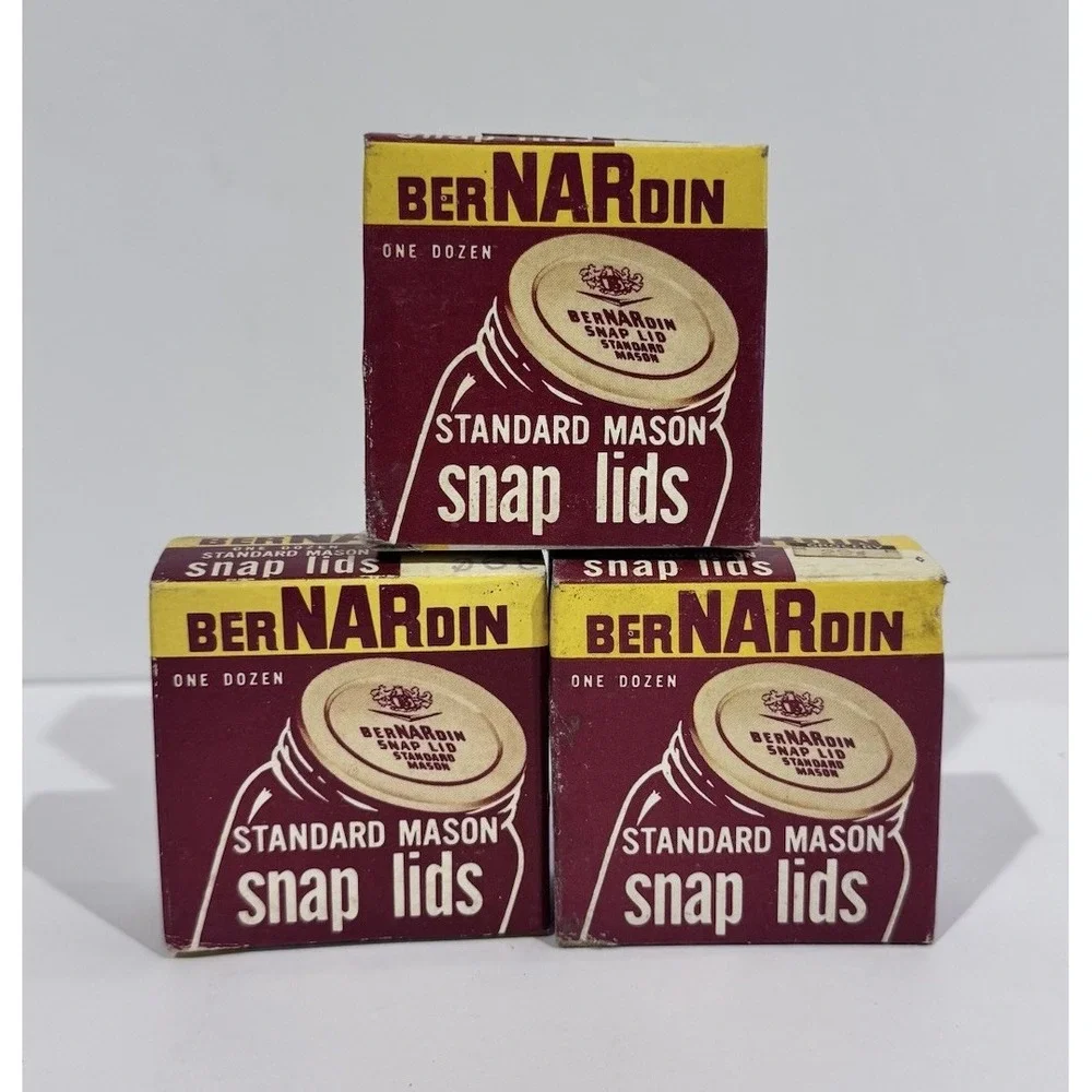 3 Boxes‎ Of Vintage BerNARdin Standard Mason Snap Lids New 36 In Total
